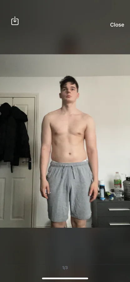 Body-recomposition client at the start, weighing 75kg